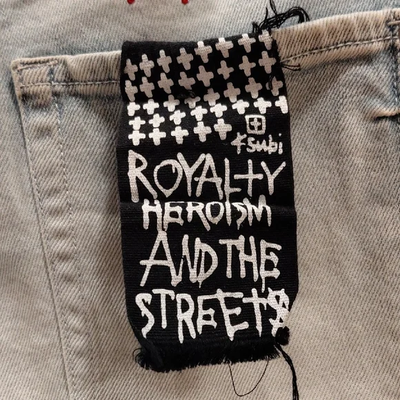 Ksubi Sz.28 Waist,Unisex, Light Blue Relaxed Jeans with Graphic Details....